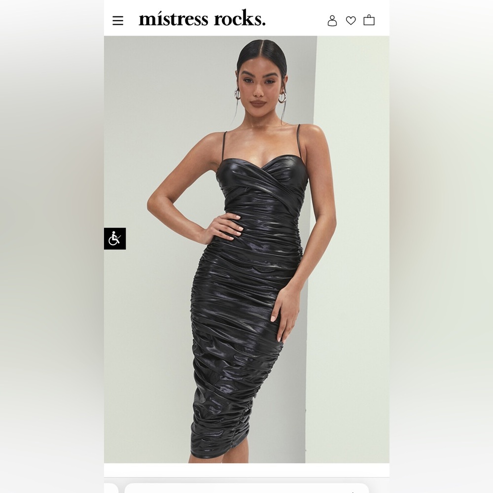 Mistress rocks black ruffle midi dress size small